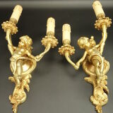 Great pair of wall light  the Cherubim, of Louis XV style