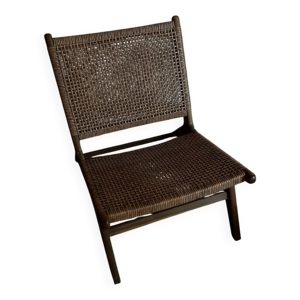 chaise en rotin et bois