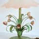 Lampe de table bouquet de fleurs / Roses fer forgé 1960 vintage