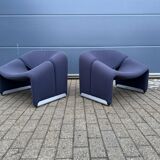 2x Artifort Groovy F598 by Pierre Paulin, Dark Blue, original