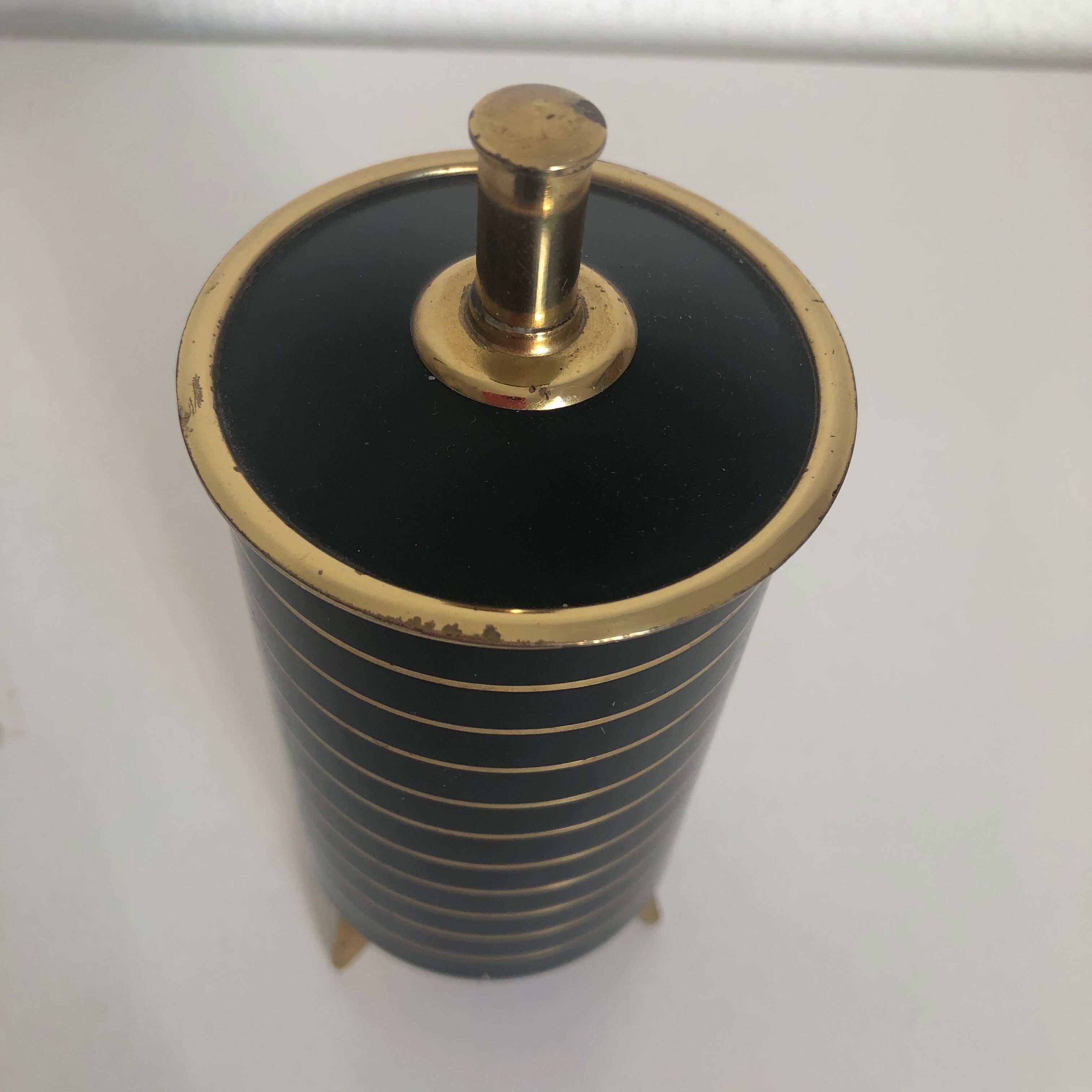 Tripod holders black golden box vintage 1960 - 14 x 8 cm