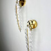 Pair of "Leaf" wall sconces by Murano Mazzega Italy, 1970s