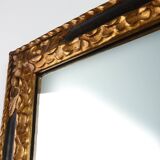 Carved Baroque Black and Giltwood Mirror, France 1850s