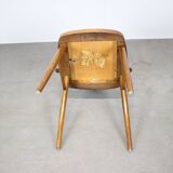 Set of four walnut dining chairs, Czechoslovakia, 1950s