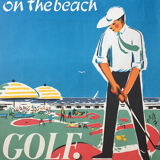 Poster "Dieppe on the beach on the beach" miniature golf by Leon Gambier from the 1950s