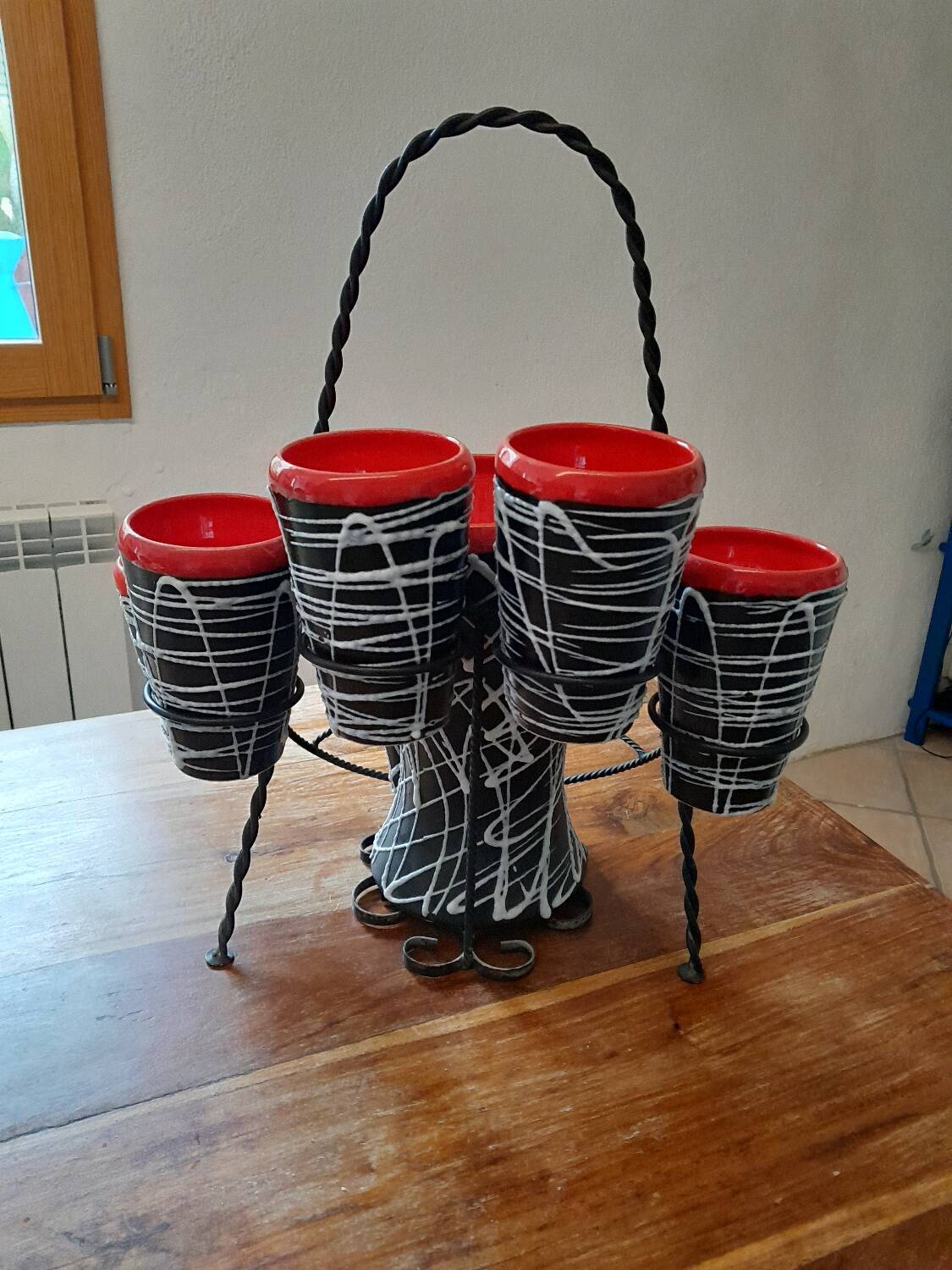 Exceptional set of orangeade from Vallauris, vintage 1950-60.