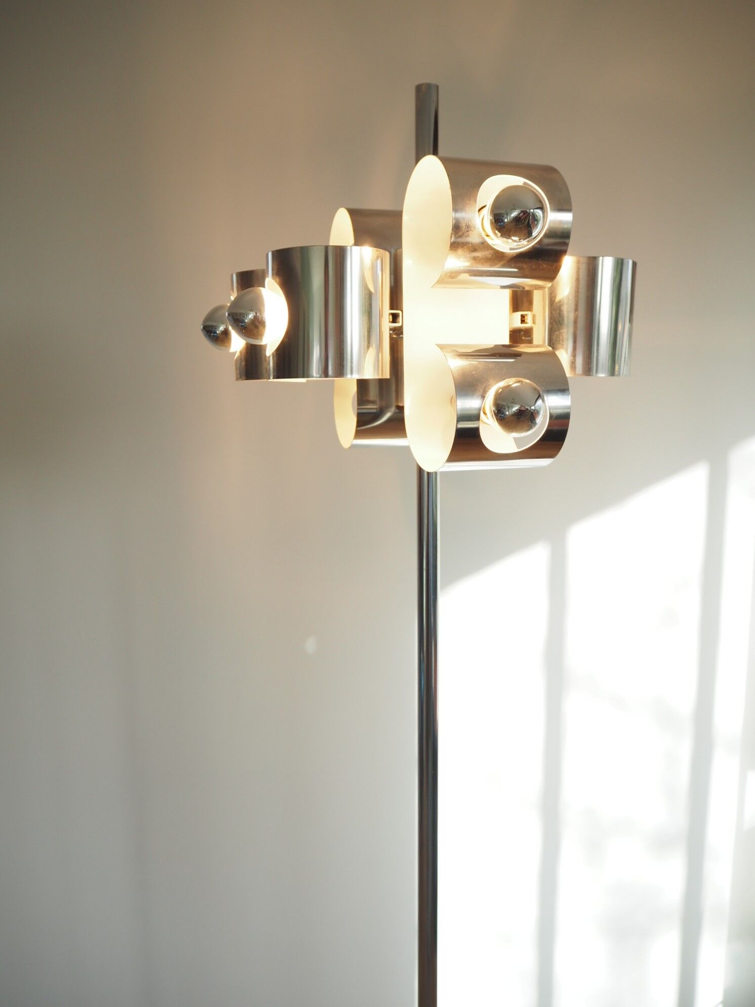 Vintage space age stainless steel floor lamp