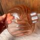 Art Deco pink glass dome cheese plate