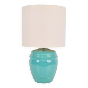 Lampe de table en porcelaine menthe de Laura Ashley, années 1980.