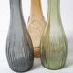 Set of 3 Grey, Green and Amber Glass Vases / Colored Bottles / Ikea / 2000s