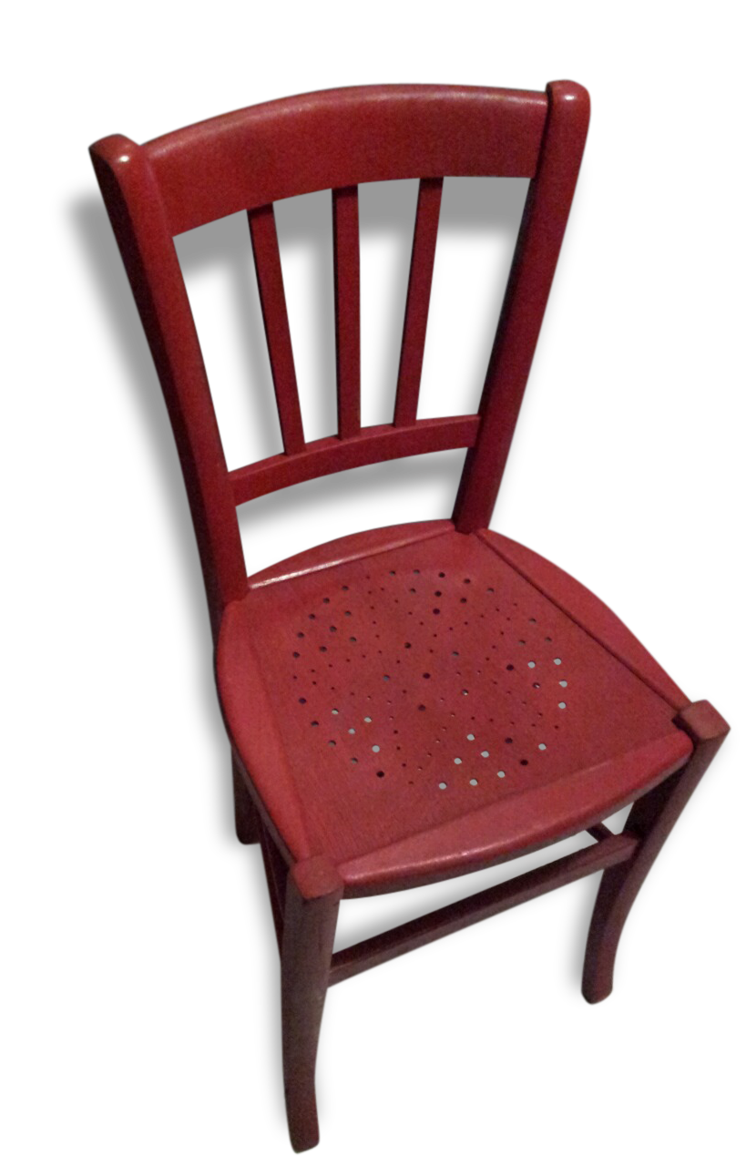 Chaise Louis Philippe repeinte en rouge