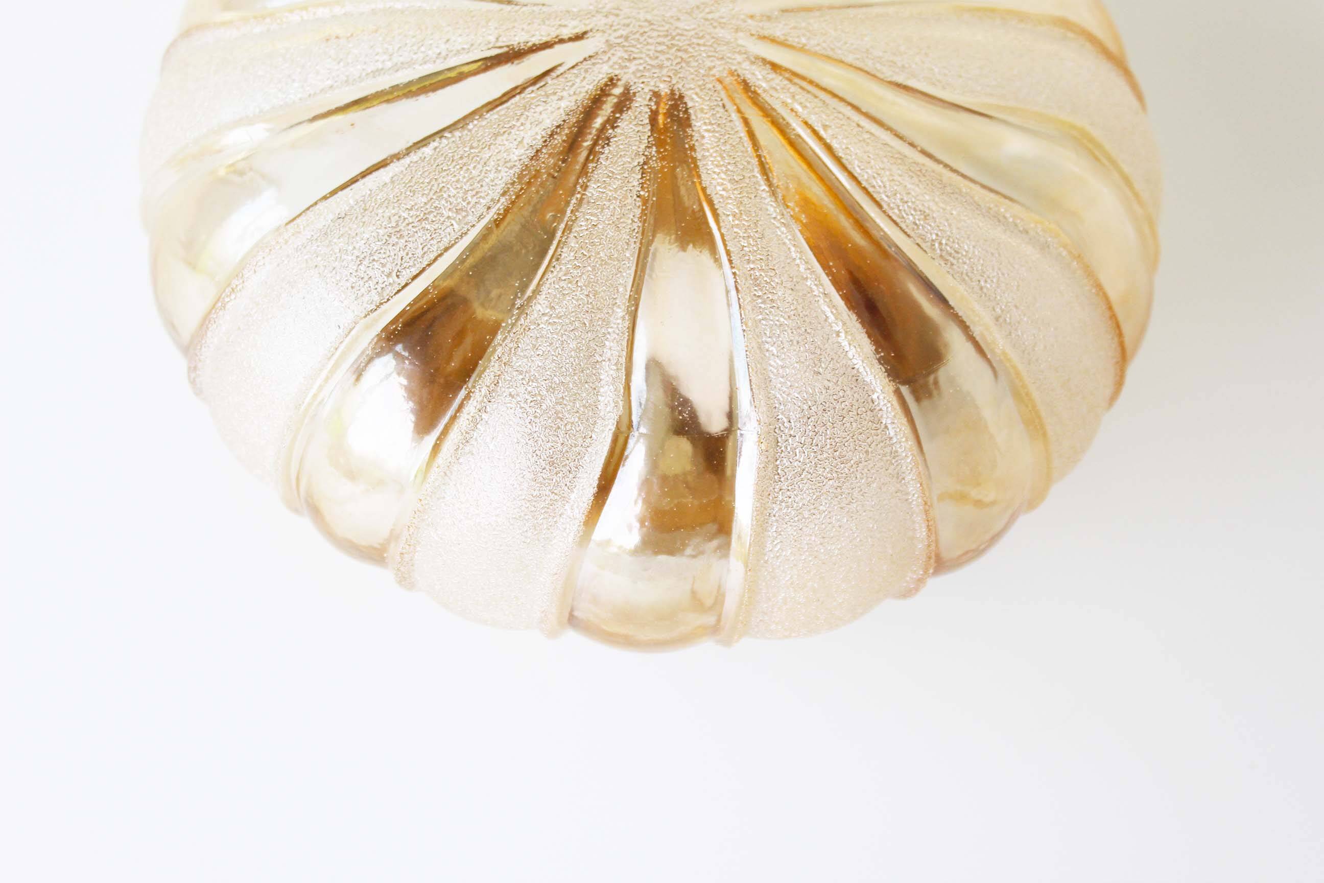 Vintage amber glass wall lamp by Wila Leuchten, Germany 1970's