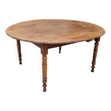 Rustic Burgundian farm table with old round shutters - 1m50