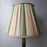 Brass lamp with pleated cap, 70s, Hollywood Regency
