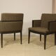 Pair of armchairs cube year 1960 fabric chiné brown color