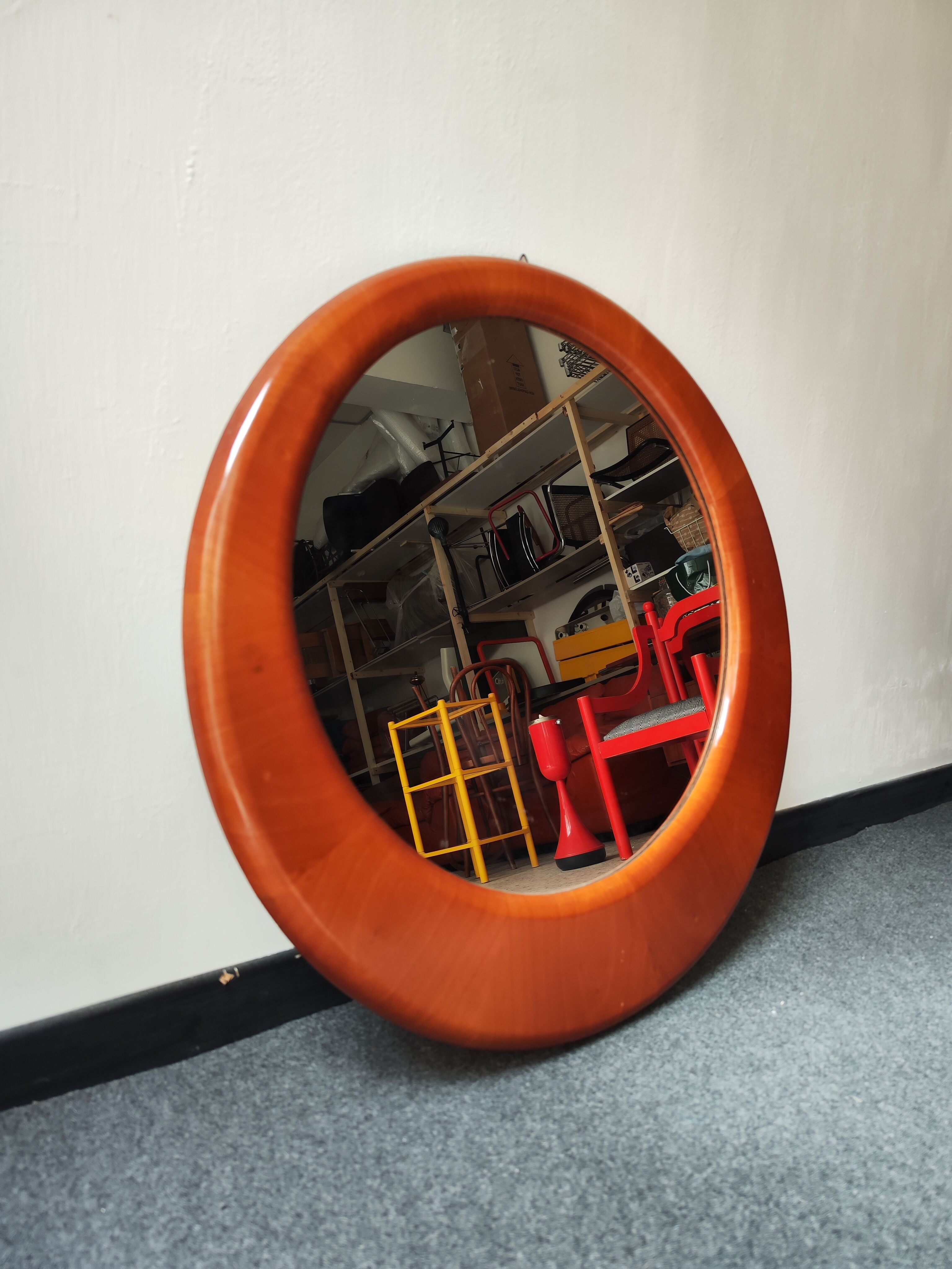 Vintage walnut mirror, 60 cm