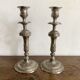 Pair of old silver-plated candlesticks