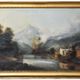 French school of the 19th century Oil on canvas House by the river
