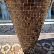 Round table in glazed ceramic mosaic – conical central base