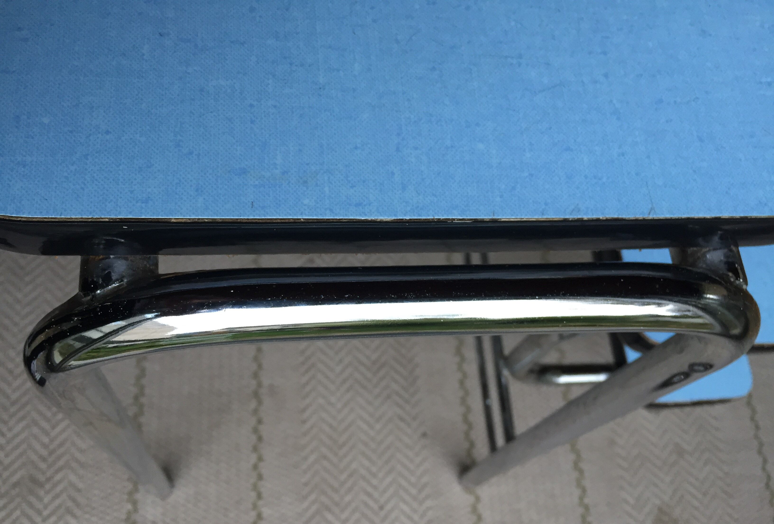 Steplady stepladder formica sky blue, 60/70s