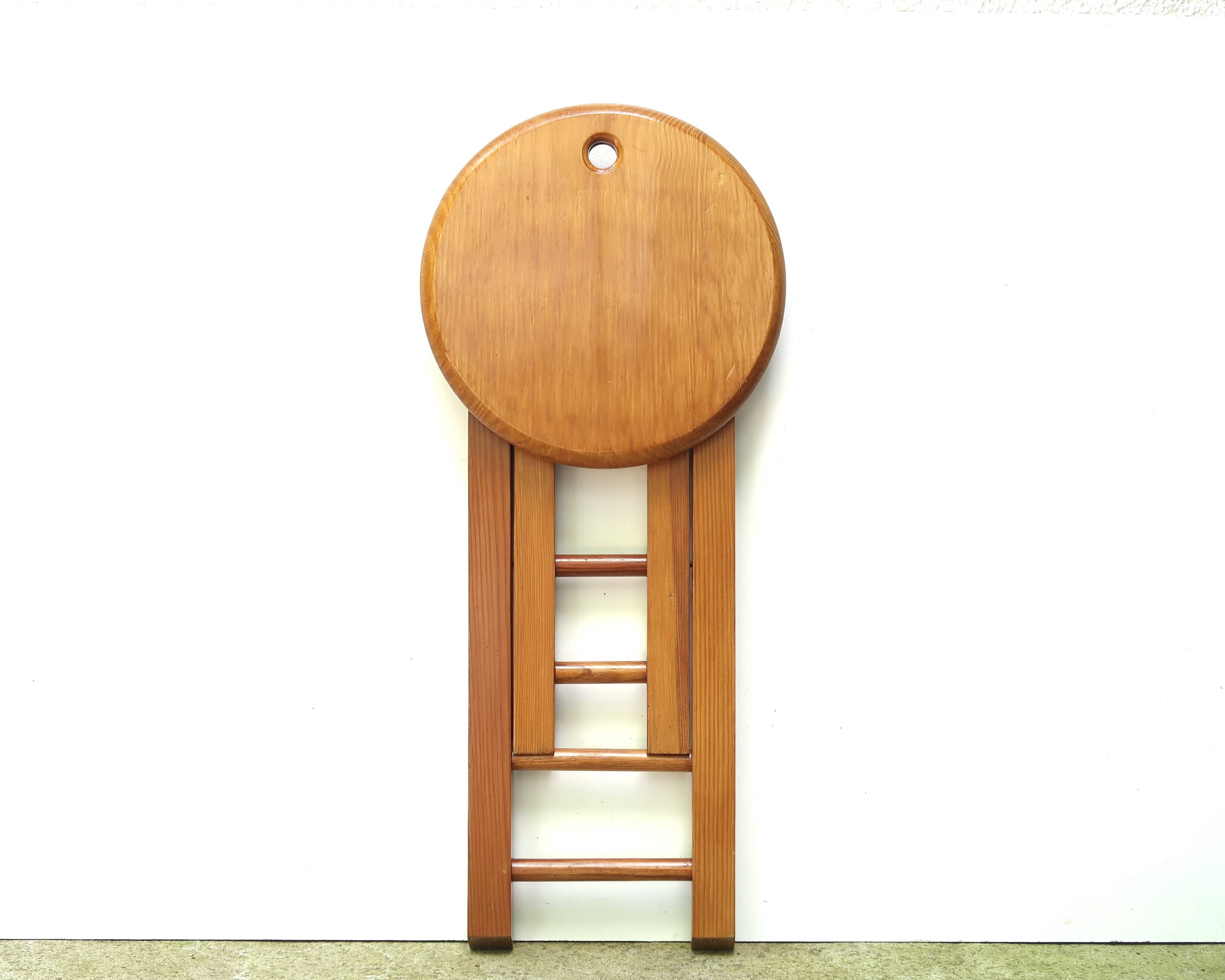 Adrian Reed Suzy Wooden Folding Stool, 1970s