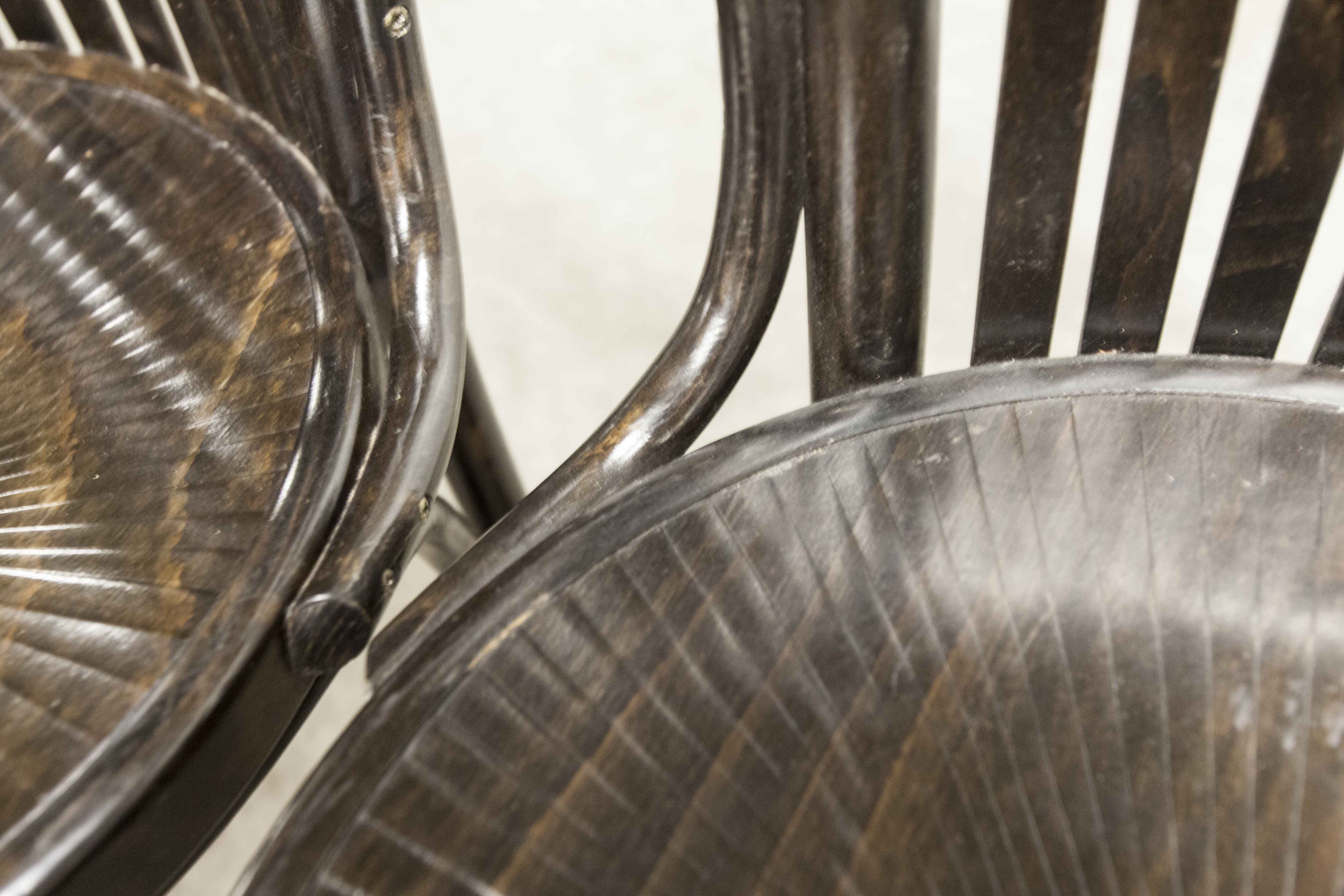 Set of 6 chairs Bistrot Baumann ref 22 curved wood