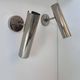 Pair of modernist adjustable wall lights, chrome metal, France 1960