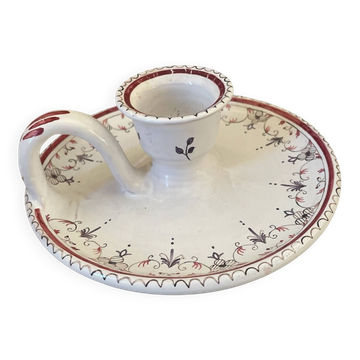 Ceramic hand candle holder with Moustiers decor