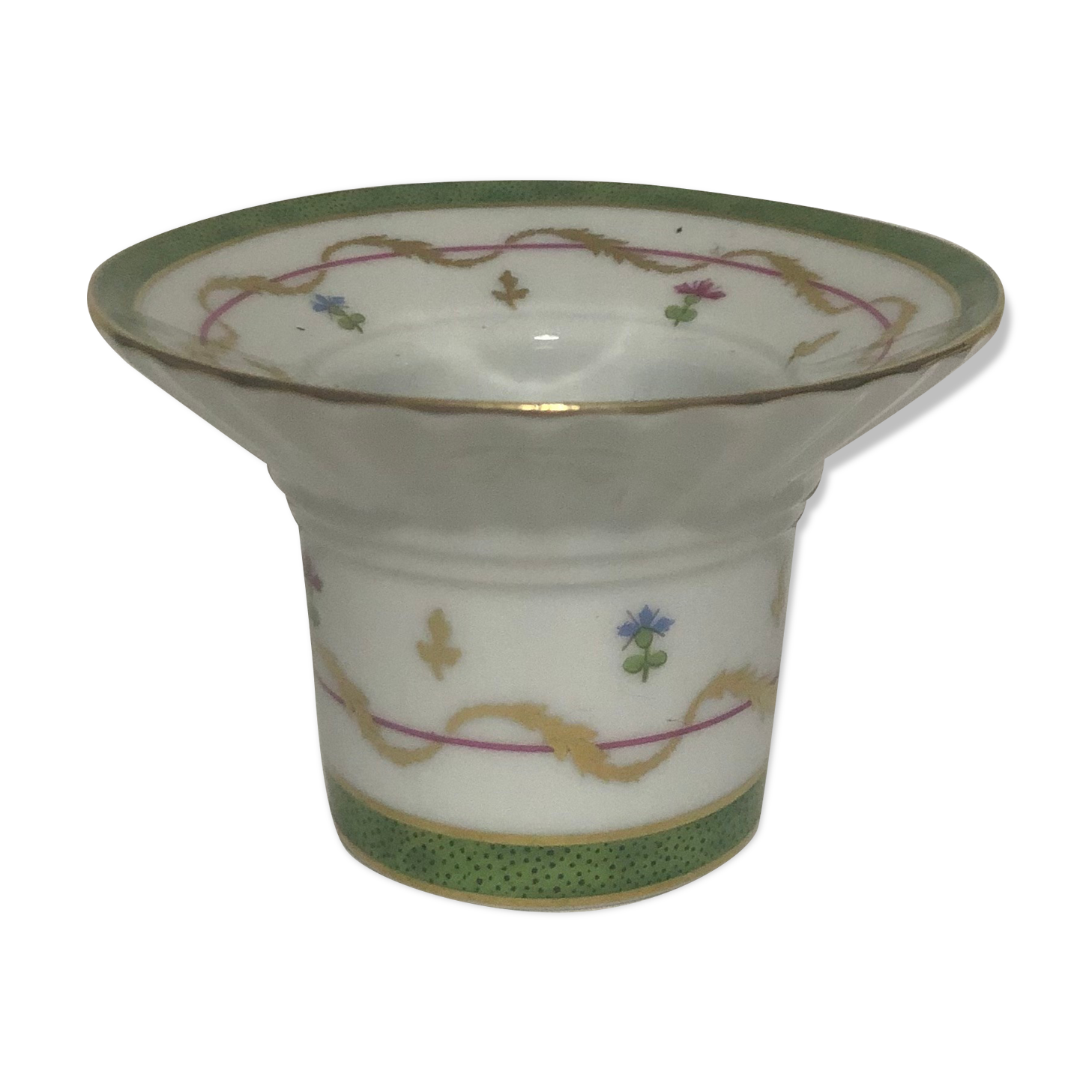 Haviland Old Paris Porcelain Candle Holder Green