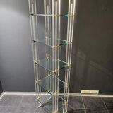 Designer shelf 70 in plexi glass and brass