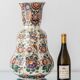 Vase hollandais Delft double gourde, monumental polychrome peint à la main, années 1950