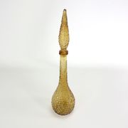 Bouteille ambrée, verre d'Empoli, Italie, Mid-century