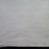 Cotton and linen sheet embroidered 1.86 x 2.60 m