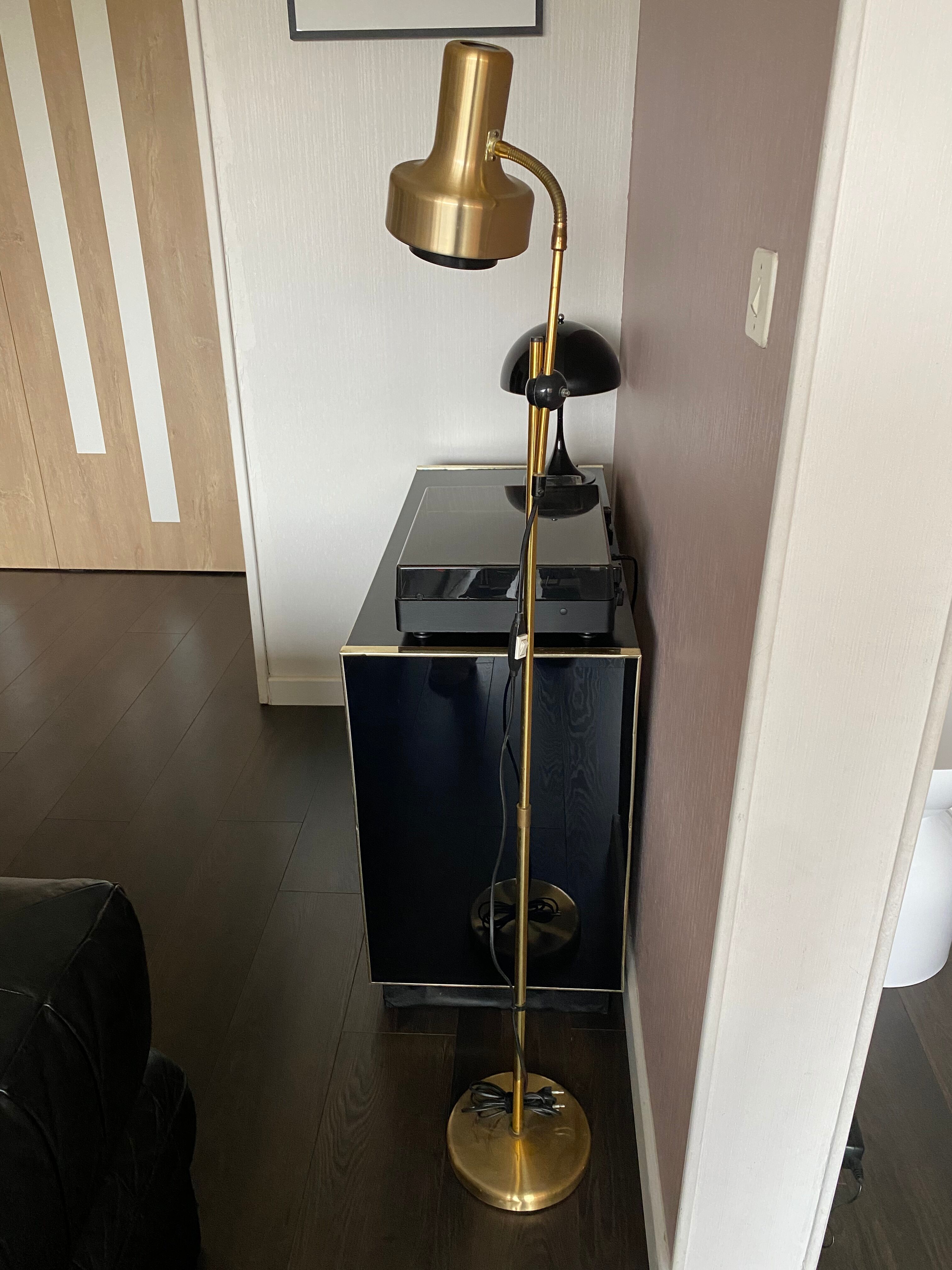 Scandinavian brass floor lamp