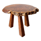 Table basse brutaliste bois massif