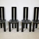 Postmodern Black Dining Chairs by Pietro Costantini, Set of 4, 1970s