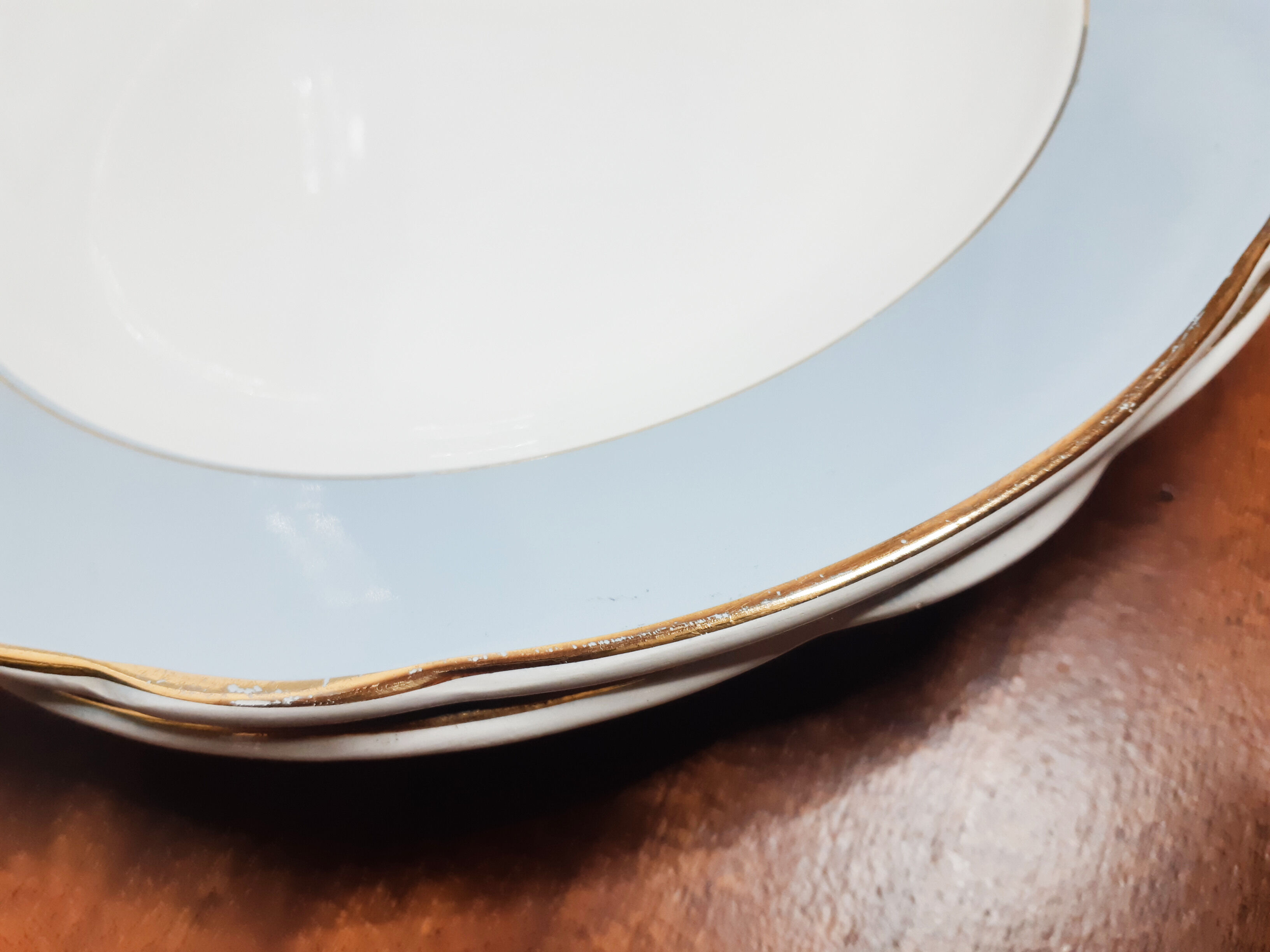 Round faience serving dishes from Lunéville KG, antique French, 50s