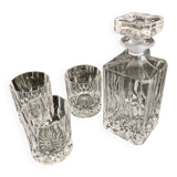 Whiskey decanter and 3 glasses