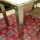 Design dining room set in brushed steel – Table and four chairs