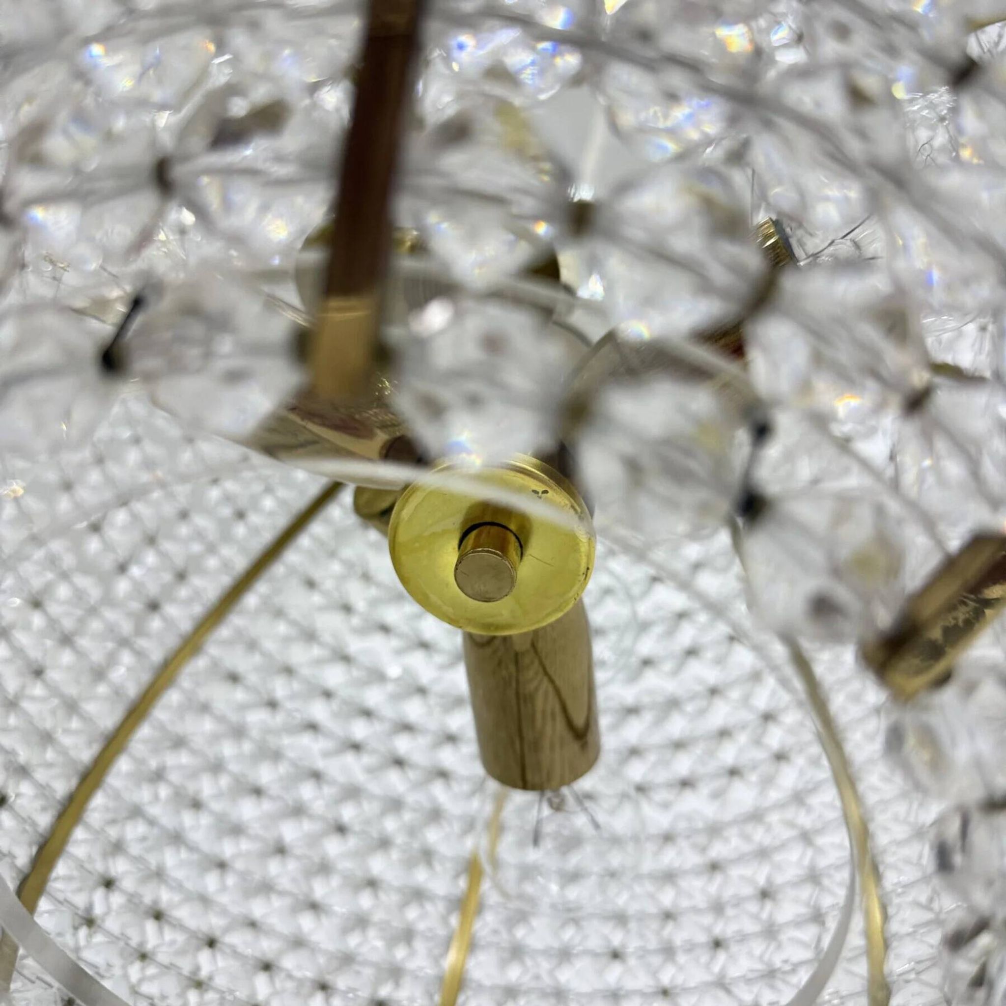 Brass & acrylic ball hanging lamp pendant by Emil Stejnar, 1950s