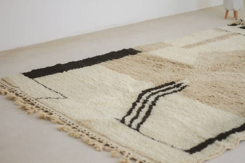 White Moroccan Rug - Modern Living Room Rug 150/250cm