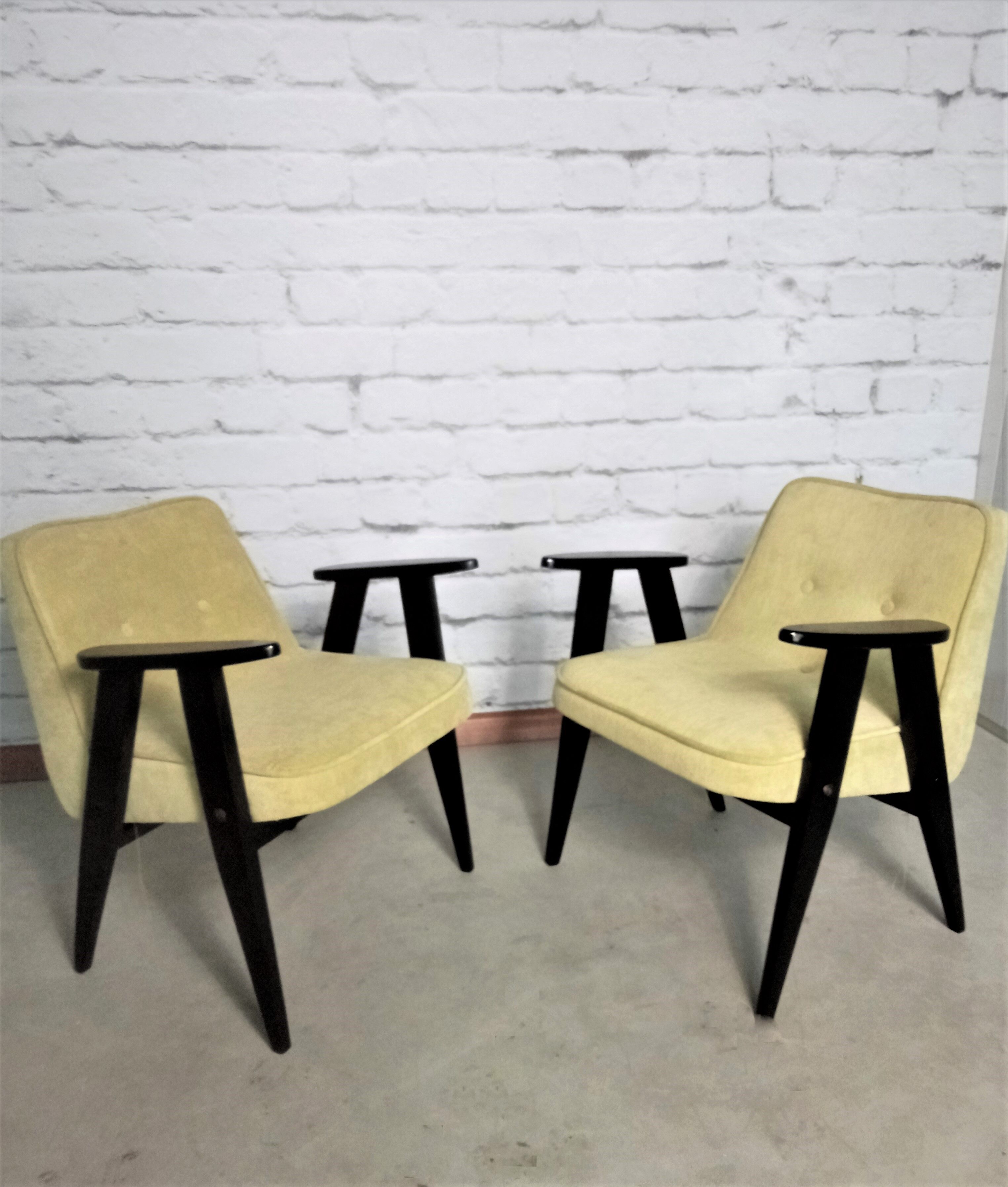Vintage armchairs by Jozef Chierowski 1960's