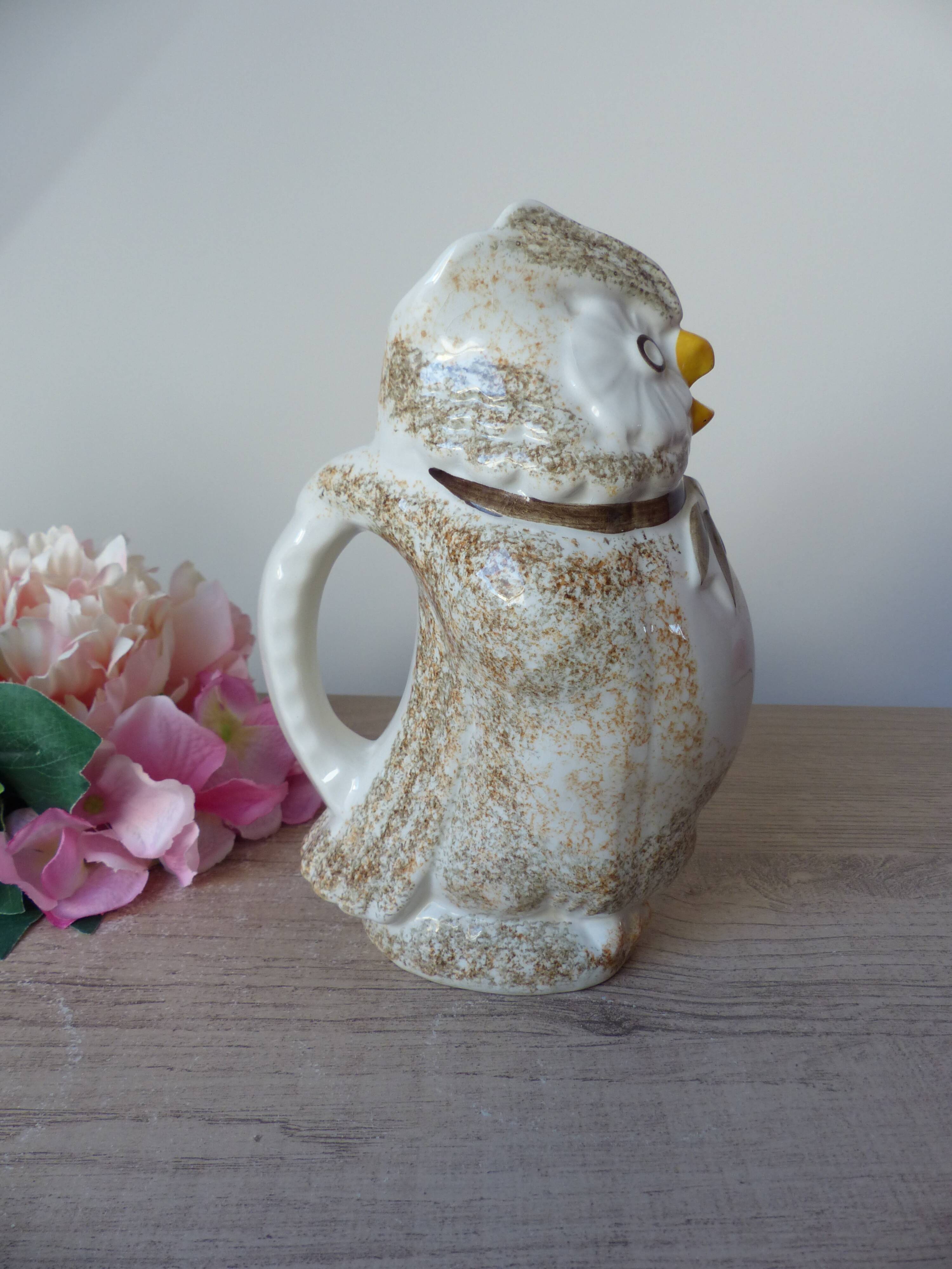 Vintage Longchamp Ceramic Owl Pitcher