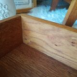 Bedside table oak compass legs - vintage