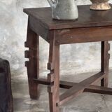 Coffee table, small vintage Indonesian modernist table in teak.