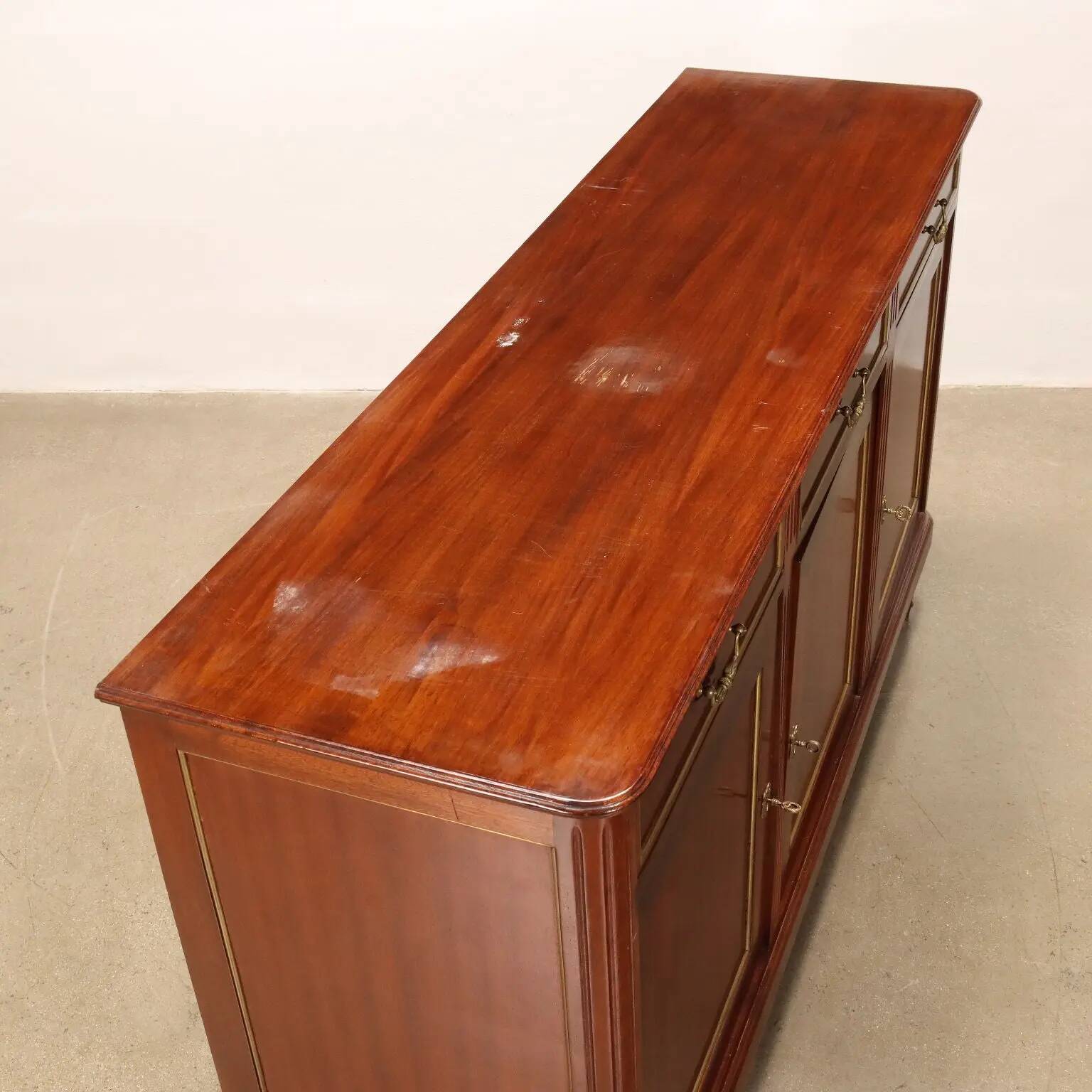 Neoclassical buffet with brass borders, Italy, 20th century
