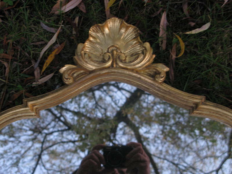 Mirror style Louis XV wood and gilded stucco 77 x 47 cm