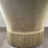 70s toad armchair in green velvet