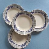 Series of 4 earthenware soup plates