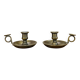 Pair of vintage brass cellar rat candlesticks